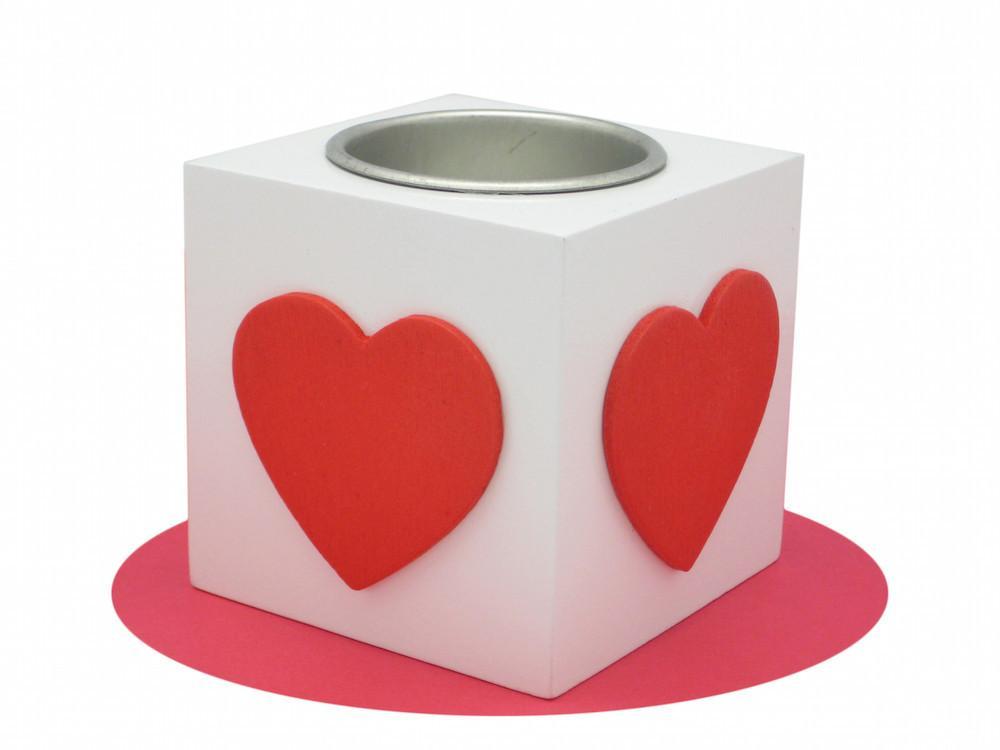 German Gift Idea Square Heart Votive Red - Below $10, Candle Holders, Candles, Danish, Decorations, Heart, Home & Garden, Kitchen Decorations, Norwegian, PS-Party Favors, Red, Scandinavian, swedish, Votive, White