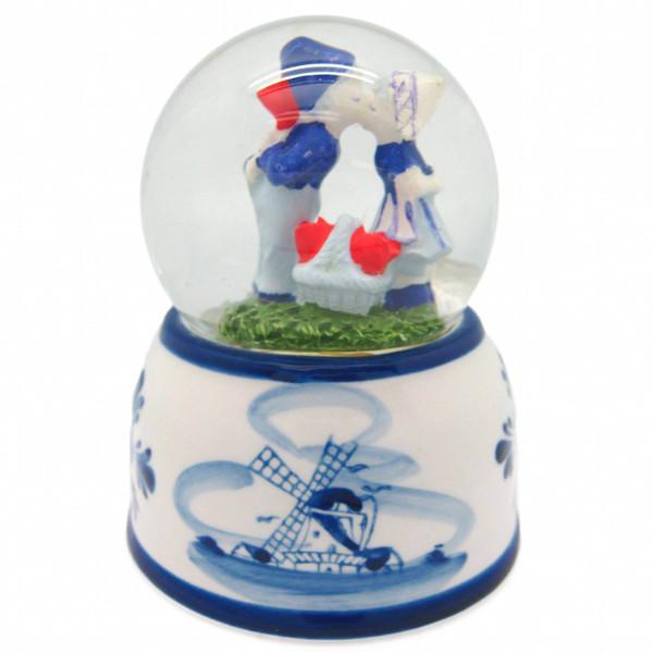 Delft Blue Kissing Couple Snow Globes Water Globes - Collectibles, Decorations, Dutch, Home & Garden, Kissing Couple, PS-Party Favors, Snow Globes