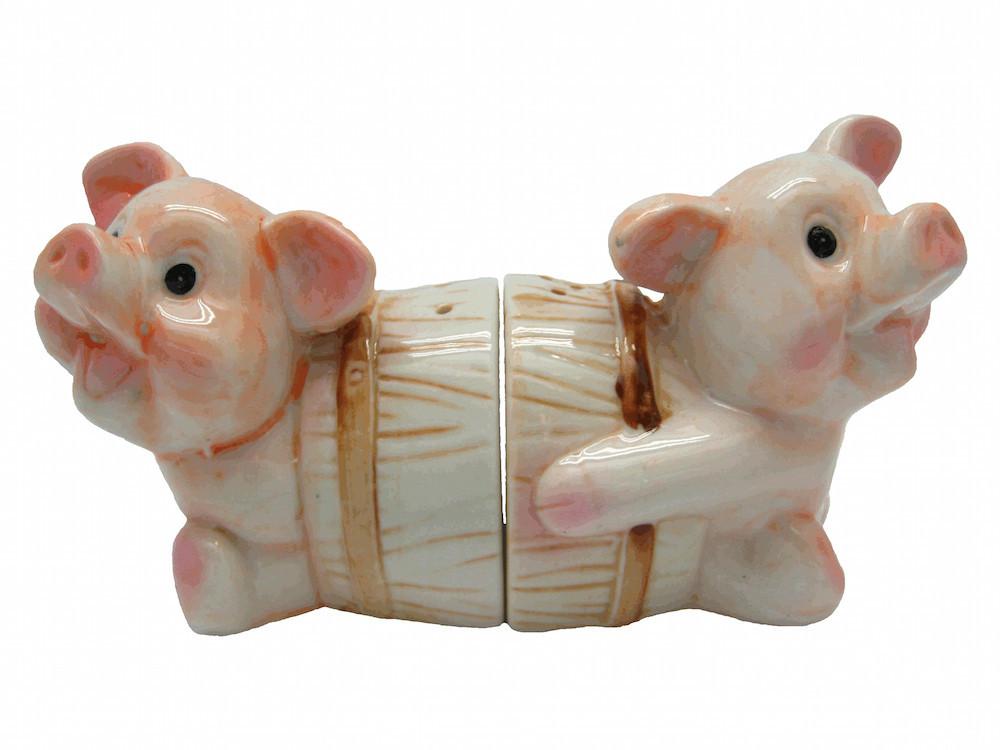 Unique Salt & Pepper Pigs In Barrel - AN: Pigs, Collectibles, Decorations, General Gift, Home & Garden, Kitchen Decorations, PS-Party Favors, S&P Sets, S&P Sets-General Gift, Tableware - 2