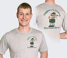 German T Shirt  inchesHappiness Is Drinking German Beer inches - Alcohol, Apparel- T Shirts, Apparel-Costumes, Apparel-Shirt-German, German, Germany, Grey, L, M, Size, SY: Drinking German Beer, Top-GRMN-B, XL, XXL, XXXL - 2