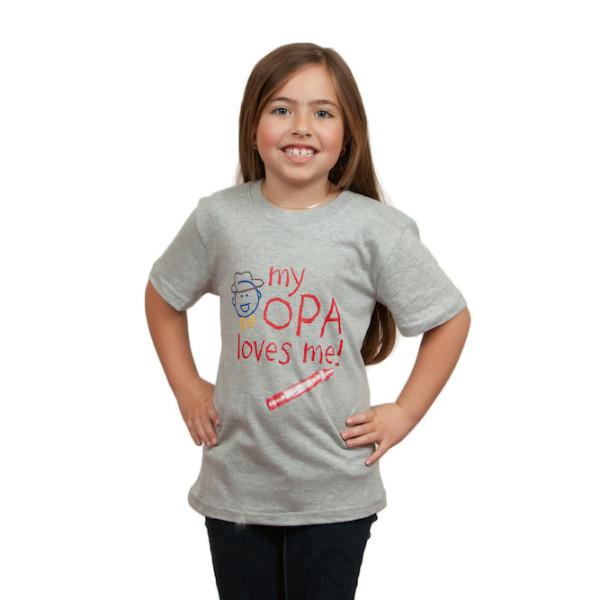 German T Shirt Children's - Apparel- T Shirts, Apparel-Baby & Toddler Clothing, Apparel-Costumes, Apparel-Shirt-German, CT-100, CT-102, Dutch, german, Germany, Grey, L, M, Opa, Size, SY: My Opa Loves Me, Youth S, Youth XS - 2