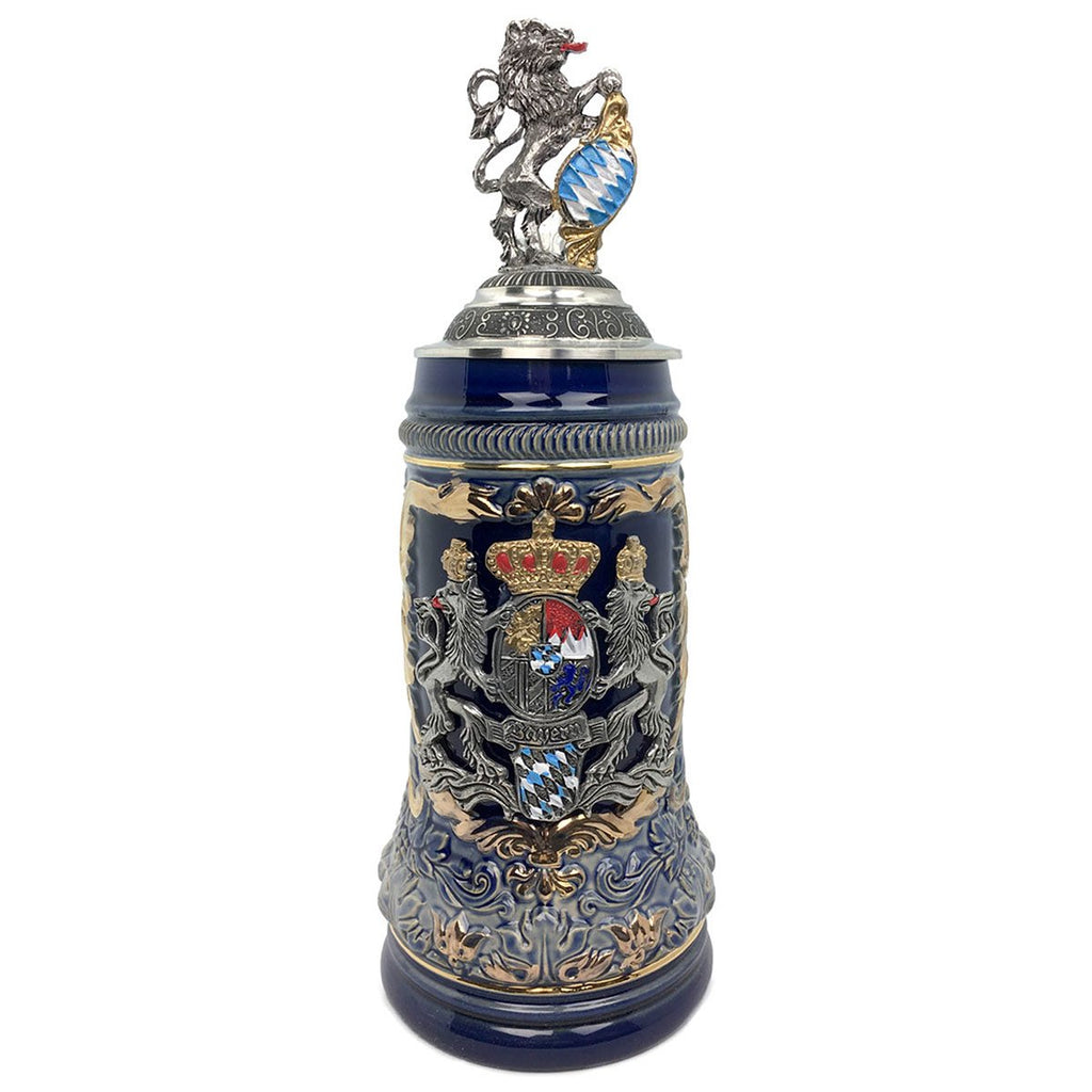 Regal Lion Lid Bayern Coat of Arms Zoller & Born .75L Stein -1