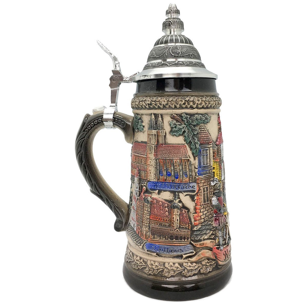 Rothenburg Panorama .9L Zoller & Born Authentic Beer Stein -3