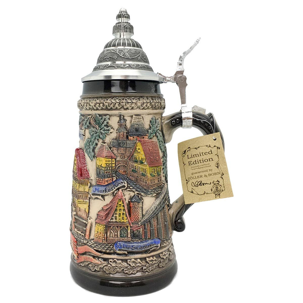 Rothenburg Panorama .9L Zoller & Born Authentic Beer Stein -5