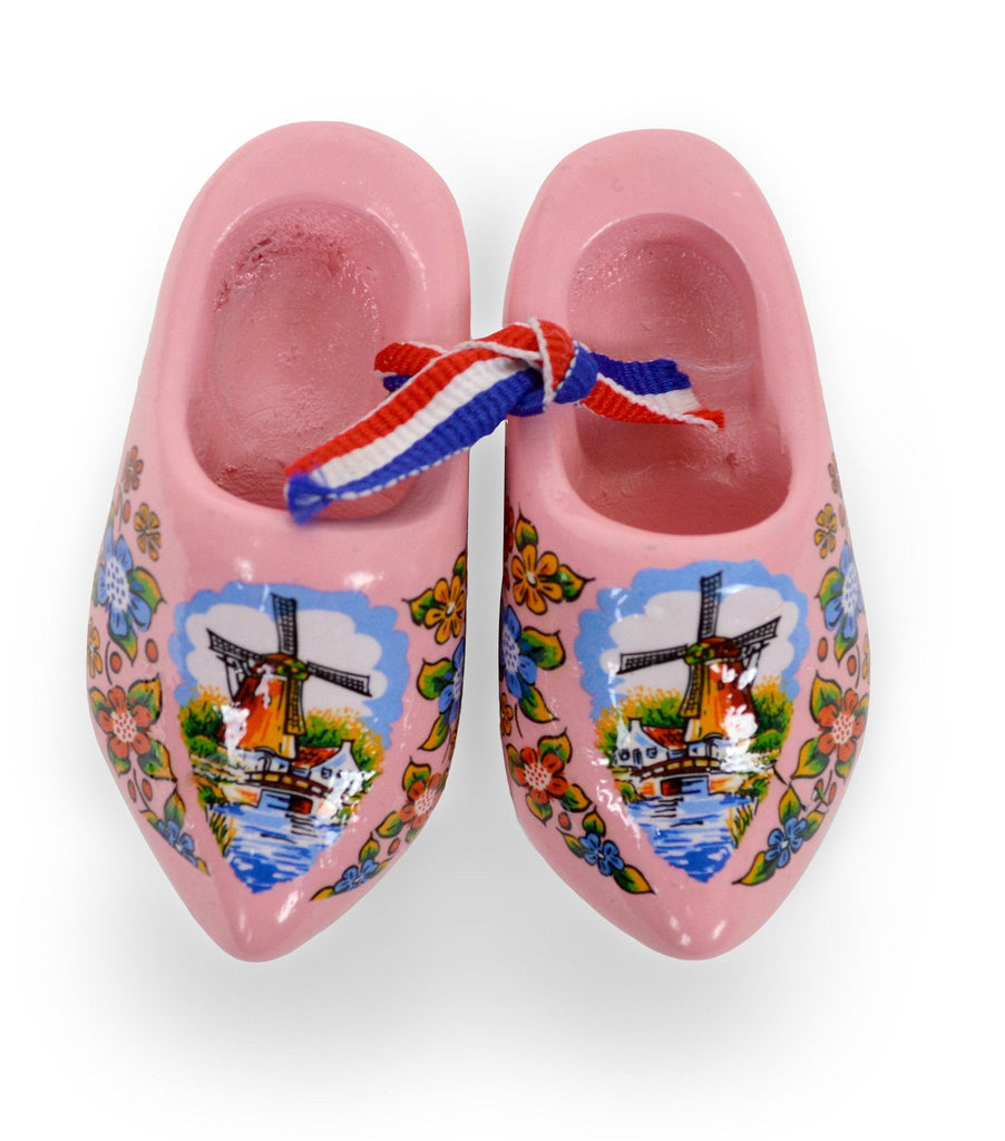 Pink Windmill Wooden Shoes - Apparel-Costume Shoes, Apparel-Costumes, CT-600, Dutch, Ethnic Dolls, New Products, NP Upload, Pink, PS-Party Favors Dutch, Shoes, Small, Top-DTCH-B, Under $10, Windmills, Wooden Shoes, Yr-2016
