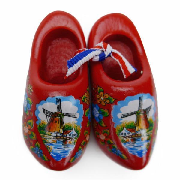 Dutch Wooden Shoes Deluxe Red - 1.5 inches, 2.5 inches, Apparel-Costume Shoes, Apparel-Costumes, Below $10, CT-600, Dutch, Ethnic Dolls, Netherlands, PS-Party Favors, PS-Party Favors Dutch, Red, Shoes, Size, Top-DTCH-B, Tulips, Windmills, wood, Wooden Shoes, Wooden Shoes-Souvenir