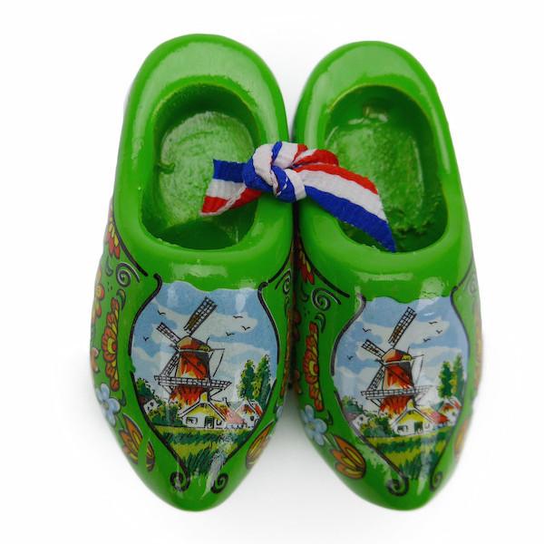 Dutch Wooden Shoes Deluxe Green - 1.5 inches, 2.5 inches, Apparel-Costume Shoes, Apparel-Costumes, Below $10, CT-600, Dutch, Ethnic Dolls, Green, Netherlands, PS-Party Favors, PS-Party Favors Dutch, Shoes, Size, Top-DTCH-B, Tulips, Windmills, wood, Wooden Shoes, Wooden Shoes-Souvenir