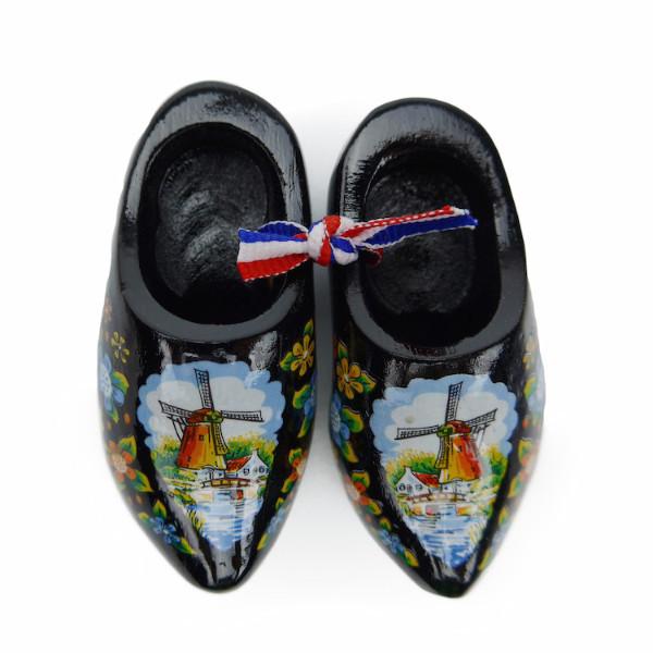 Dutch Wooden Shoes Deluxe Black - 1.5 inches, 2.5 inches, Apparel-Costume Shoes, Apparel-Costumes, black, CT-600, Dutch, Ethnic Dolls, Netherlands, PS-Party Favors, PS-Party Favors Dutch, Shoes, Size, Top-DTCH-B, Tulips, Windmills, wood, Wooden Shoes, Wooden Shoes-Souvenir