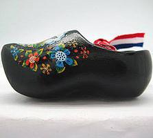 Dutch Wooden Shoes Deluxe Black - 1.5 inches, 2.5 inches, Apparel-Costume Shoes, Apparel-Costumes, black, CT-600, Dutch, Ethnic Dolls, Netherlands, PS-Party Favors, PS-Party Favors Dutch, Shoes, Size, Top-DTCH-B, Tulips, Windmills, wood, Wooden Shoes, Wooden Shoes-Souvenir - 2