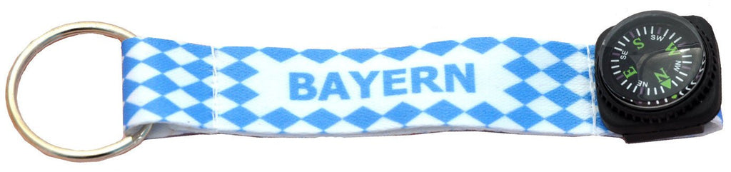 Bavarian Check Compass Oktoberfest Keychain - Bavarian Blue White Checkers, Bayern, Below $10, Collectibles, Home & Garden, Metal, One Size, PS- Oktoberfest Essentials-All OKT Items, PS- Oktoberfest Table Decor, PS-Party Favors, Tableware