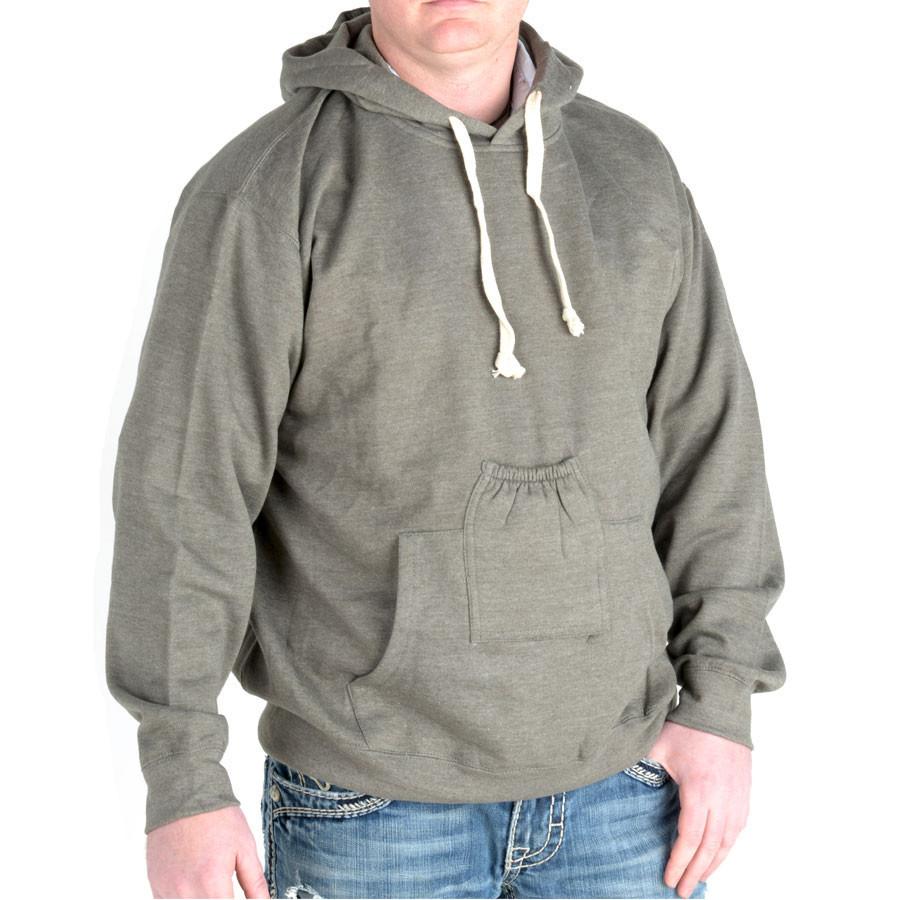 Charcoal Beer Hooded Sweatshirt With Blank Beer Pouch - $10 - $20, Charcoal, Cotton, Size, Small, Sweatshirts, Unisex - 2 - 3