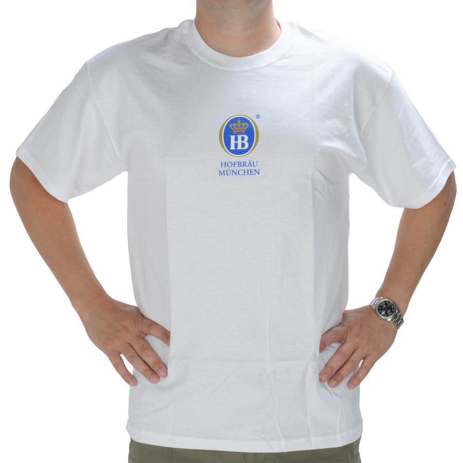 Hofbrauhaus Munchen HB Logo White T-Shirt - $10 - $20, Apparel & Accessories, Apparel- T Shirts, Below $10, Cotton, Hofbrauhaus, Medium, Size, Small, Unisex, White, X-Large, XX-Large - 2 - 3 - 4 - 5