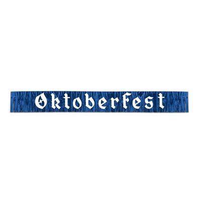 7.5 Foot Oktoberfest Fringed Metalic Banner Party Decorations - $10 - $20, Banners, Blue/White, Hanging Decorations, Oktoberfest, PS- Oktoberfest Decorations, PS- Oktoberfest Essentials-All OKT Items, PS- Oktoberfest Hanging Decor, PS- Oktoberfest Table Decor, PVC, Tableware